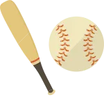 Baseball Ball And Bat Set SVG Icon